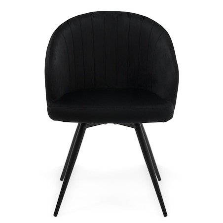Krzesło tapicerowane obrotowe welurowe do salonu MODENA czarne