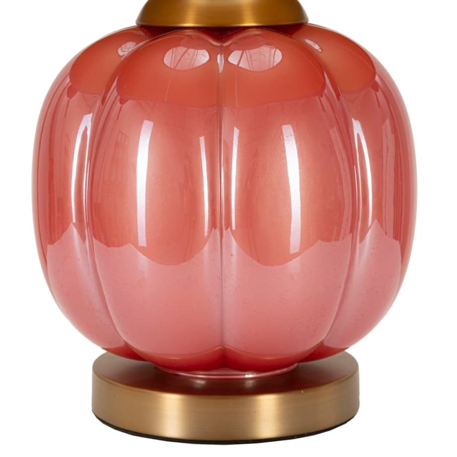 Lampa stołowa Helene Ball, kolor czerwony i niebieski, szkło, żelazo i tkanina, 32,5 x 32,5 x 50 cm, 1 x E27, do salonu i sypialni, Mauro Ferretti