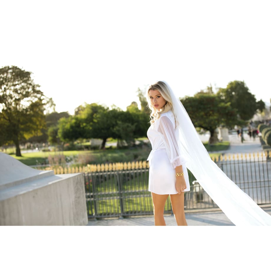 Szlafrok Bonnie Biały Biały, XL