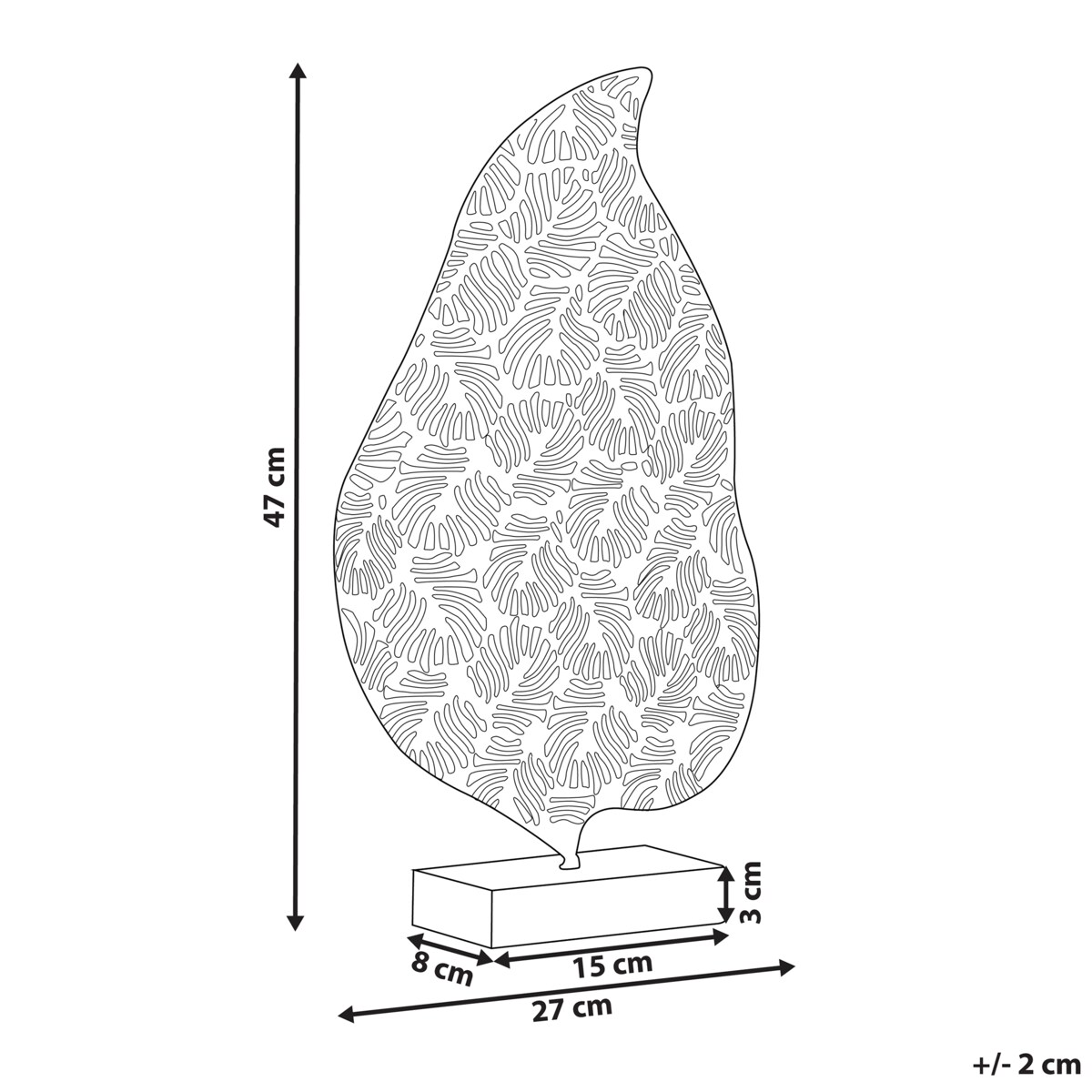 Figurka dekoracyjna Liść LITHIUM Metal Złoty