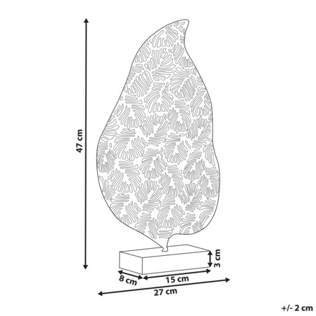 Figurka dekoracyjna Liść LITHIUM Metal Złoty