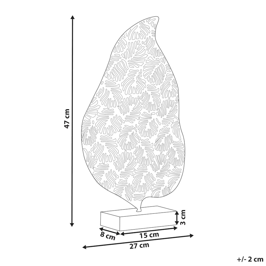 Figurka dekoracyjna Liść LITHIUM Metal Złoty