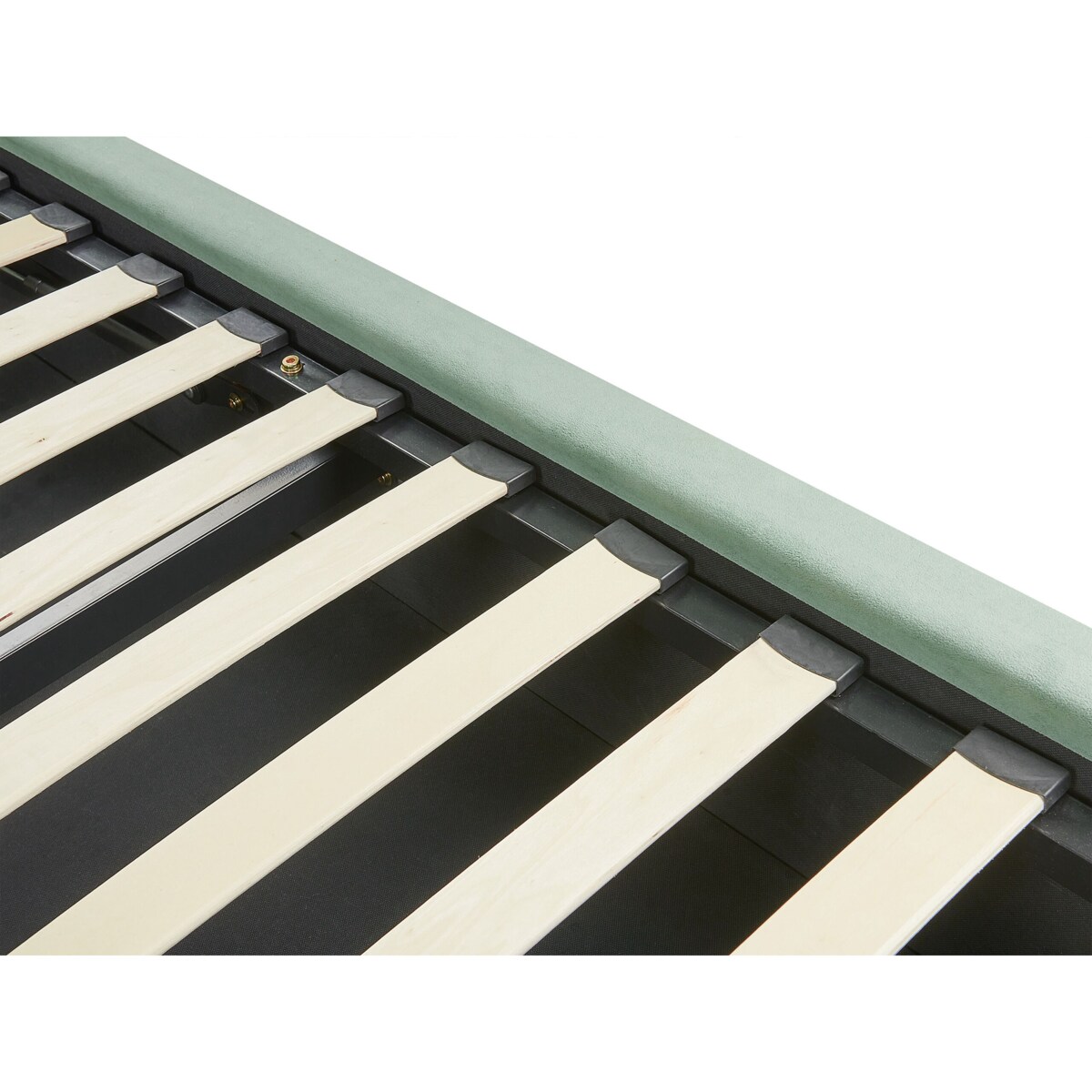 Łóżko z pojemnikiem welurowe 180 x 200 cm zielone BAJONNA