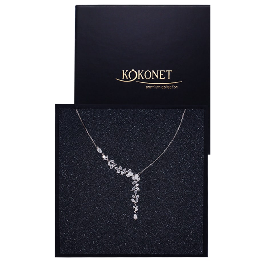 OZDOBNY naszyjnik niesymetryczny krawatka wiszący opadający do dekoltu V