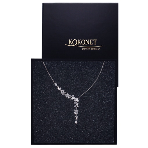 OZDOBNY naszyjnik niesymetryczny krawatka wiszący opadający do dekoltu V