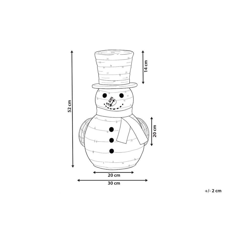 Dekoracja świąteczna LED OLAFSVIK Bałwan 52 cm Naturalny