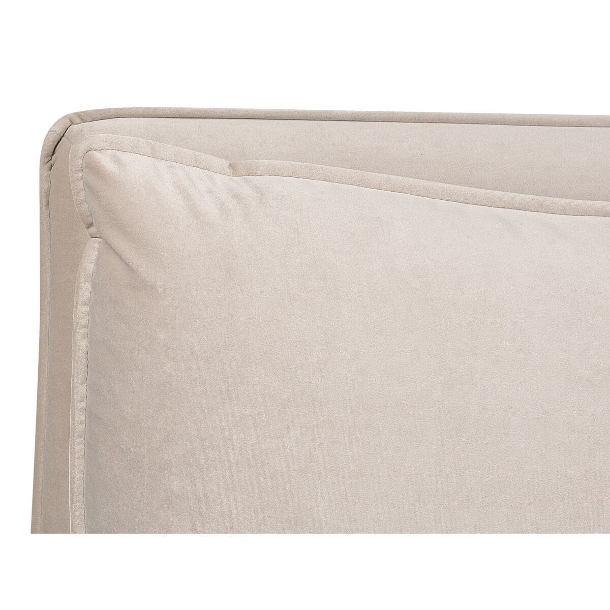 Łóżko z pojemnikiem welurowe 180 x 200 cm beżowe BAJONNA