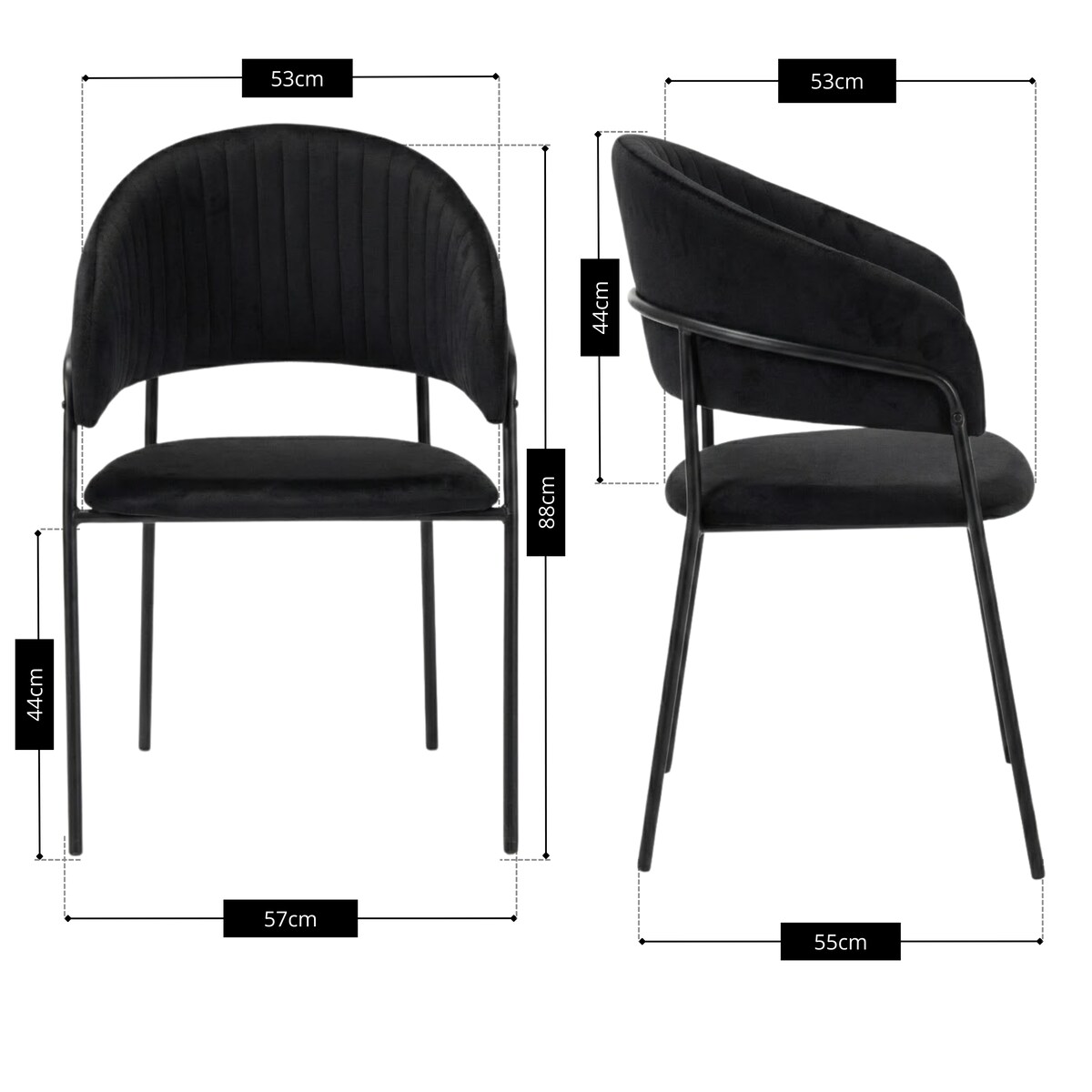 Krzesło tapicerowane nowoczesne wygodne pikowane do jadalni salonu czarne welurowe