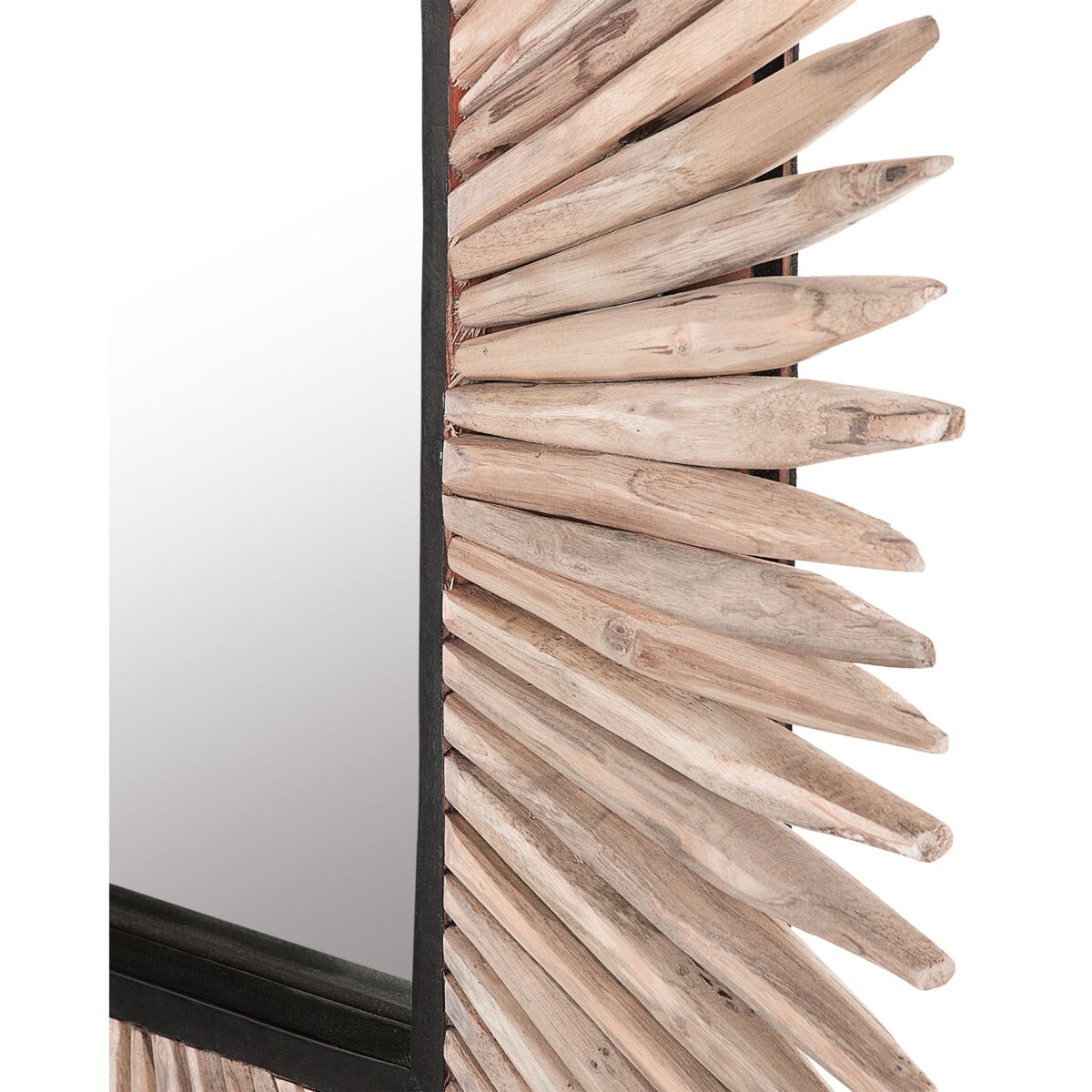 Drewniane lustro ścienne 64 x 64 cm jasne SASABE