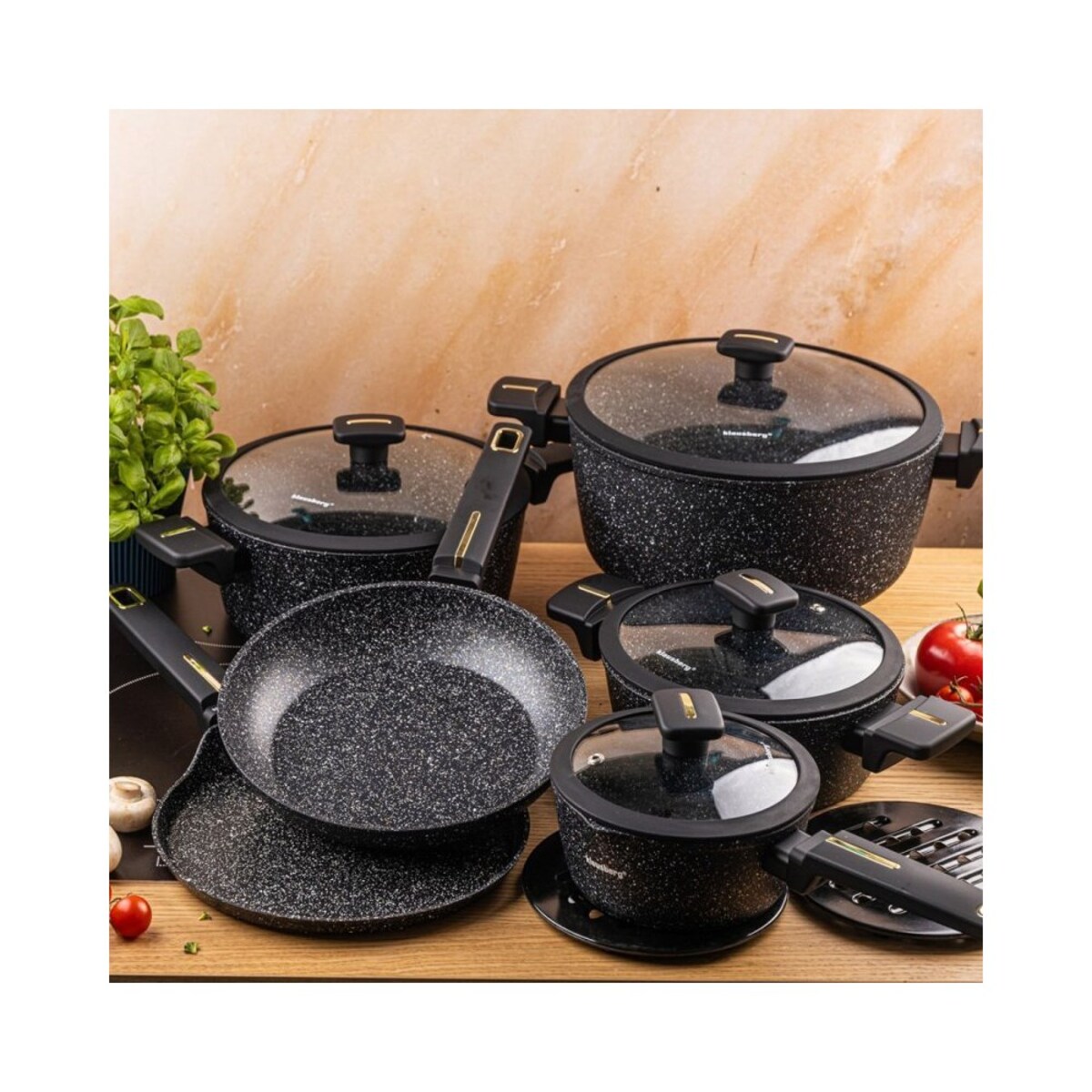 Klausberg zestaw 12 garnków marmurkowych 63911