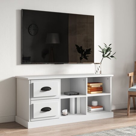 vidaXL Szafka pod TV, biała, 102x35,5x47,5 cm, materiał drewnopochodny