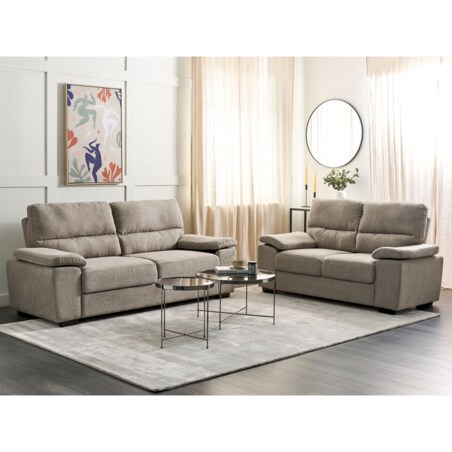 Komplet wypoczynkowy 5-osobowy jasnobrązowy VOGAR