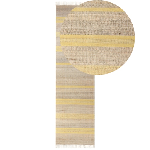 Dywan z juty 80 x 300 cm beżowo-żółty TALPUR