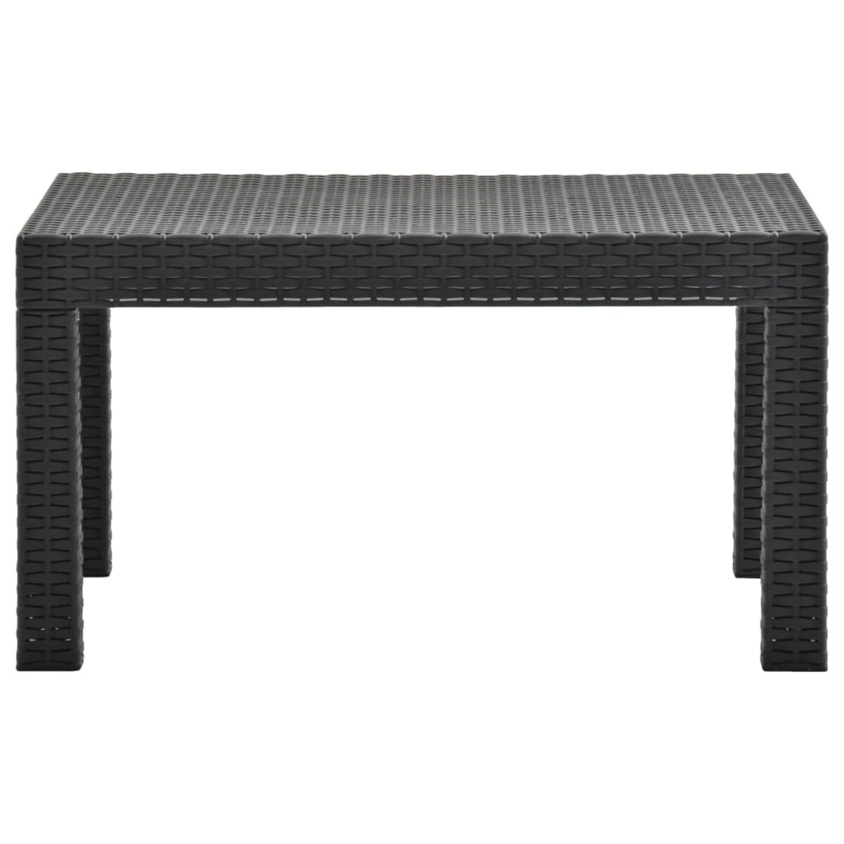 vidaXL Stolik ogrodowy, antracytowy, 58x58x41 cm, rattan PP
