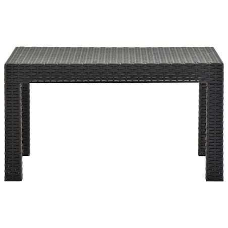 vidaXL Stolik ogrodowy, antracytowy, 58x58x41 cm, rattan PP