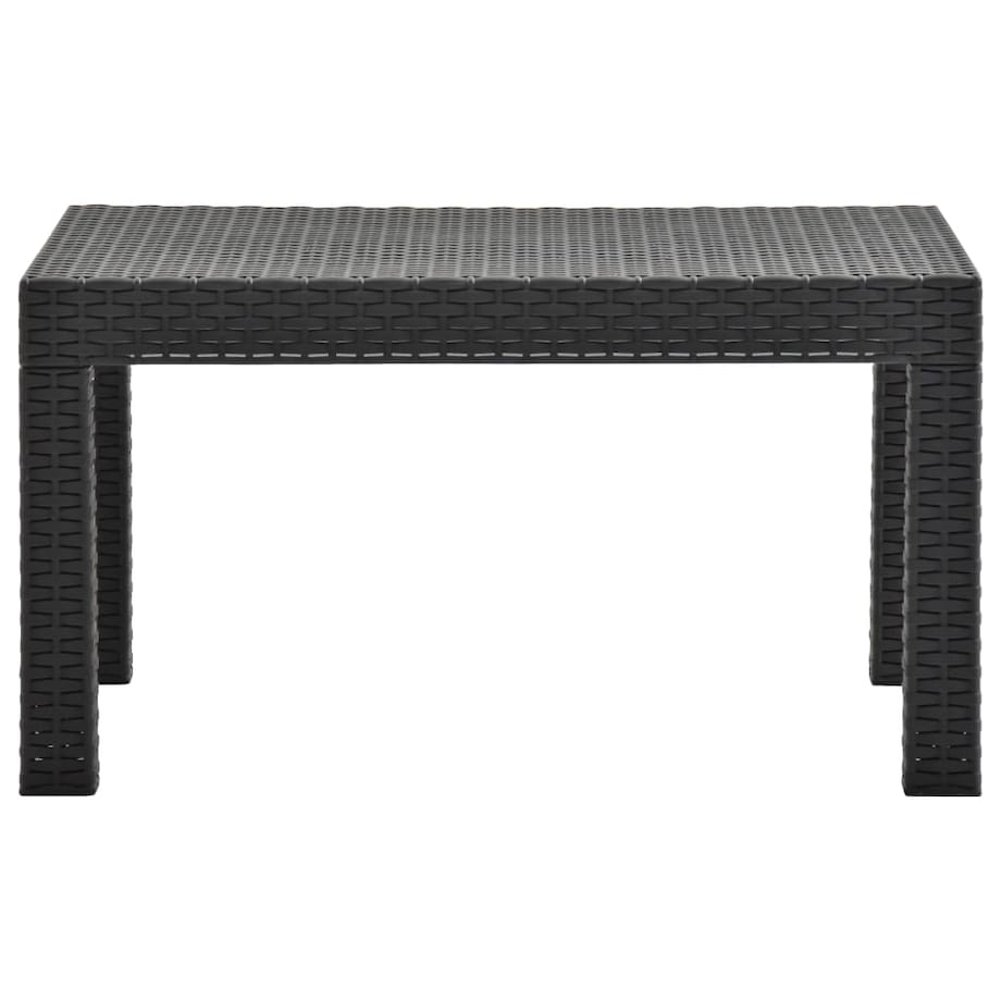 vidaXL Stolik ogrodowy, antracytowy, 58x58x41 cm, rattan PP