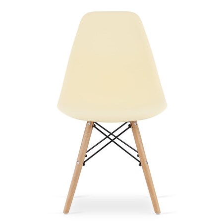 Krzesło Do Jadalni Kuchni Salonu Osaka Kremowe / Nogi Naturalne X 2