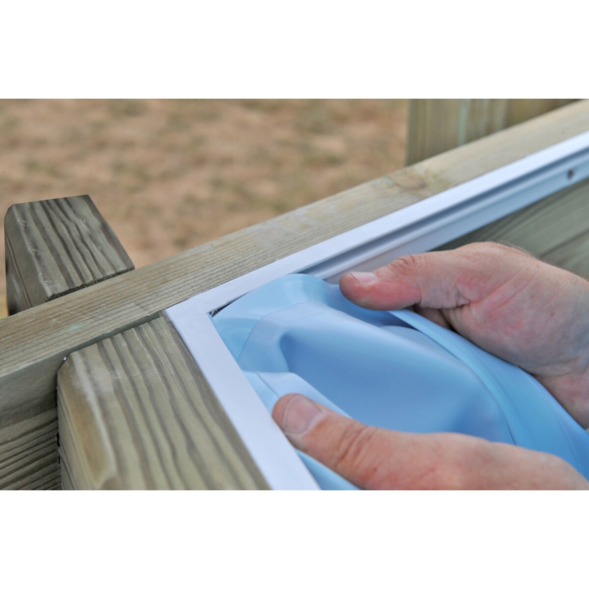 Basen ogrodowy drewniany 436x436x117 cm Grenade GRE