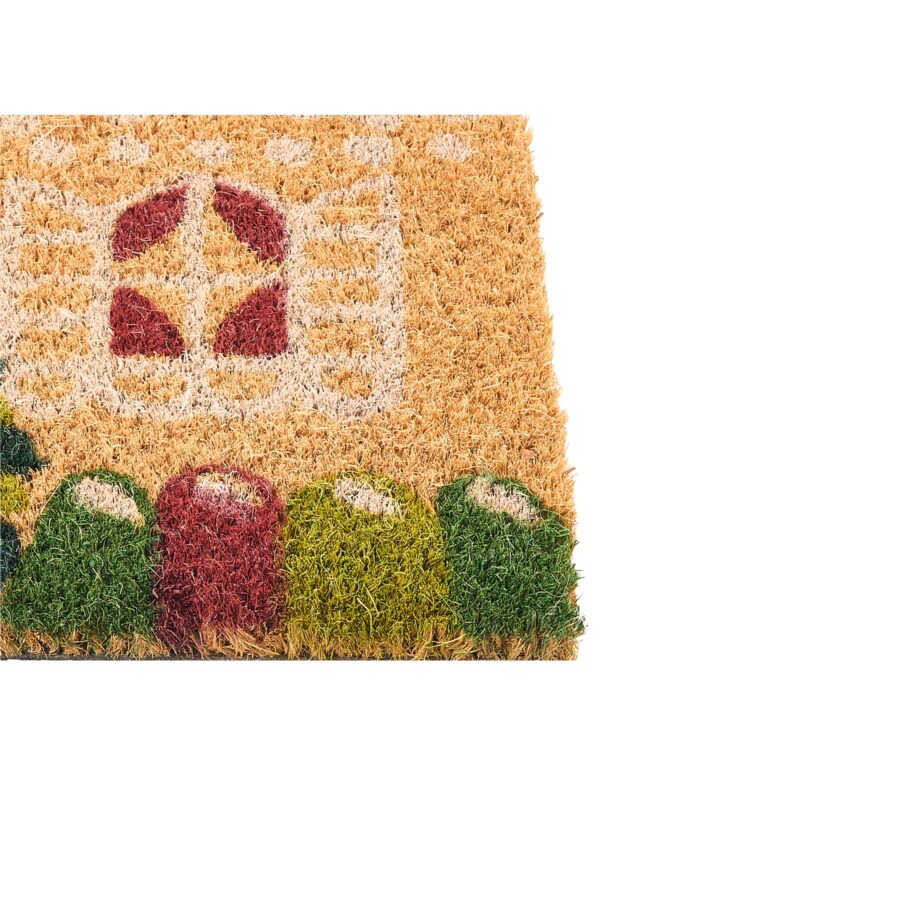 Wycieraczka SELATNA Naturalny 45 x 75 cm Wzór świąteczny Włókno kokosowe