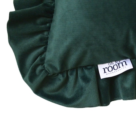 Poszewka Pościel Na Poduszkę Jasiek Z Falbanką 40X40 Butelkowa Zieleń