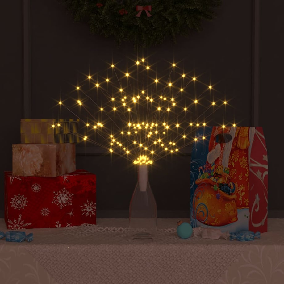 vidaXL Ogrodowa lampka fajerwerkowa, ciepła biel, 20 cm, 140 LED