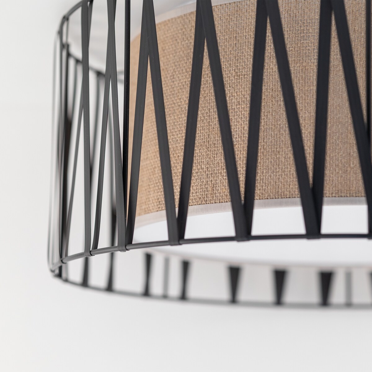 Lampa sufitowa TK Lighting HARMONY NATURE 50 5940 czarno-biała z jutą E27 4x15W do salonu i jadalni