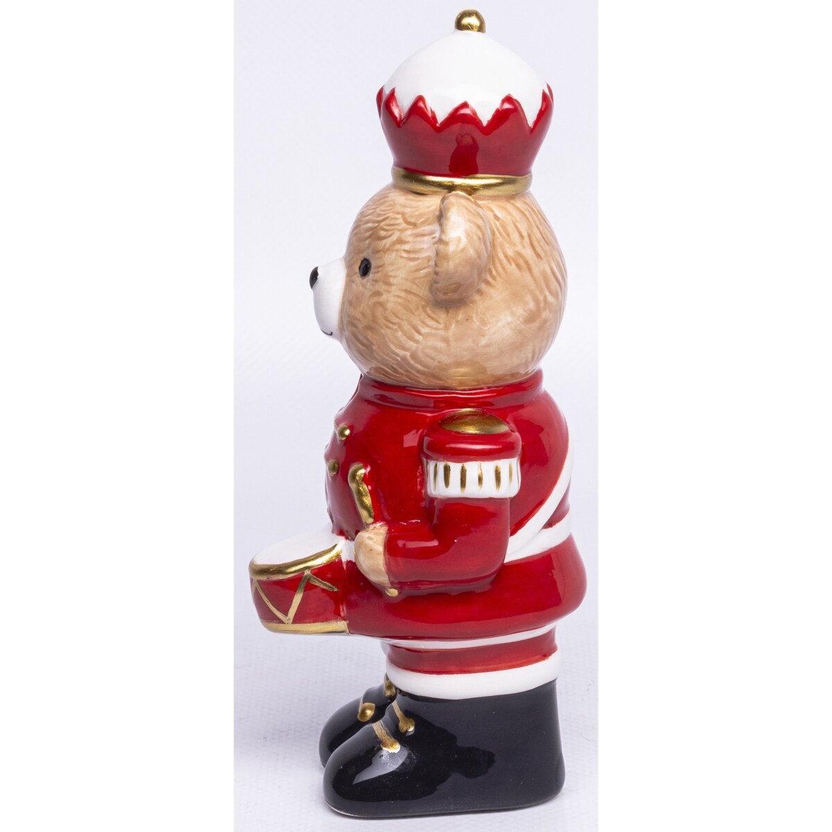 Figurka niedźwiadek 16x7x7 cm USO z biało-czerwonym ciasteczkiem na głowie