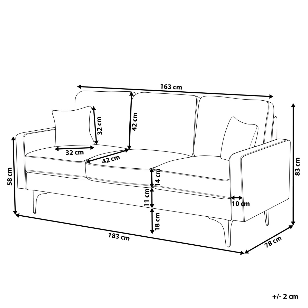 Sofa dla 3 osób GAVLE Jasnobeżowy