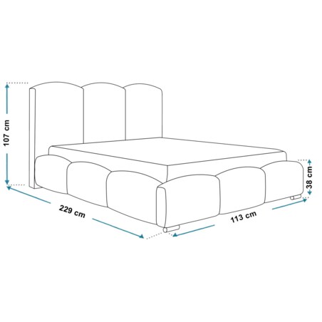 Łóżko jednoosobowe z pojemnikiem 90x200 BEN 14 - zielone
