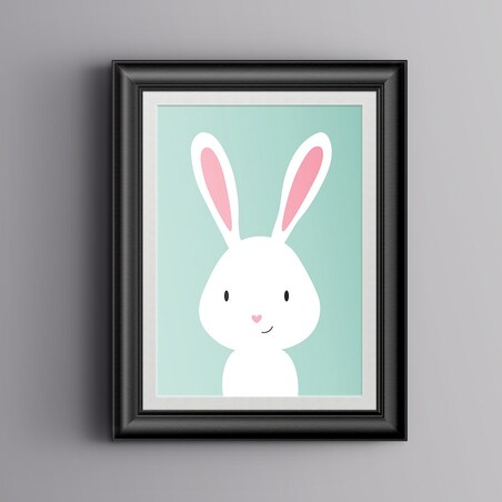 Plakat dla dzieci Królik miętowy 40x50