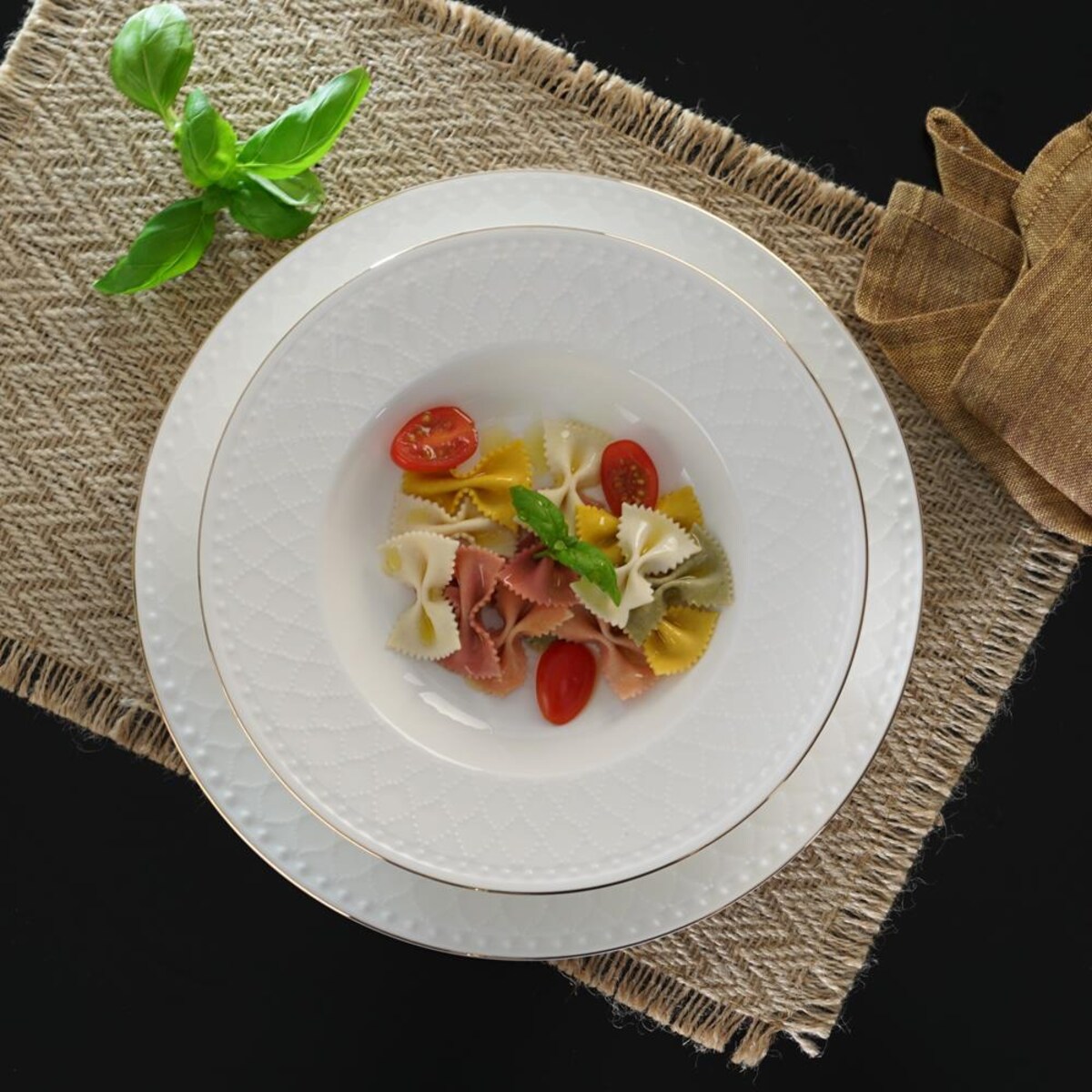 VILLA ITALIA Serwis obiadowy porcelanowy na 6 osób ROMA GOLD