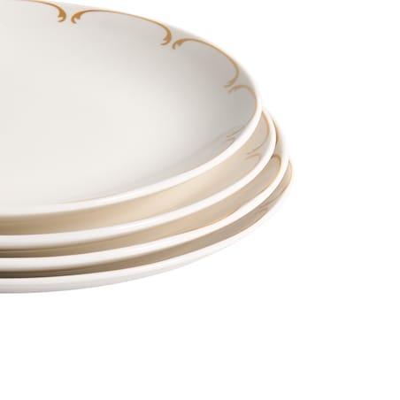 Zastawa stołowa 12-częściowa CHAROLI Porcelana Biały/ złoty