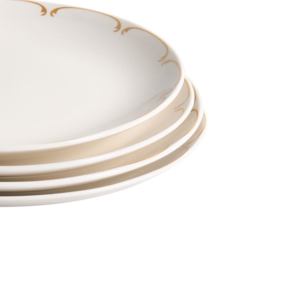 Zastawa stołowa 12-częściowa CHAROLI Porcelana Biały/ złoty