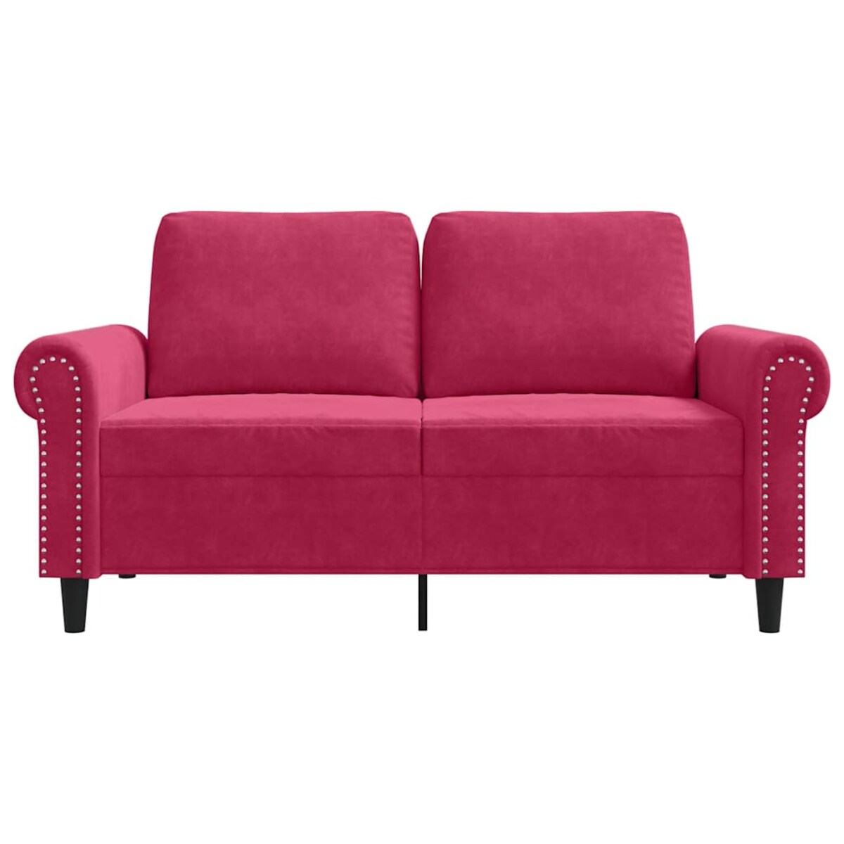 vidaXL Sofa 2-osobowa, winna czerwień, 120 cm, tapicerowana aksamitem