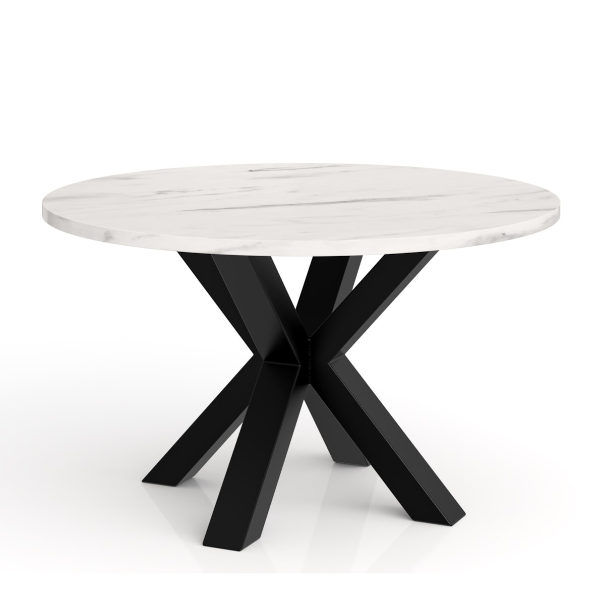 Stolik kawowy NEO okrągły 75 cm, metalowa podstawa- marmur jasny