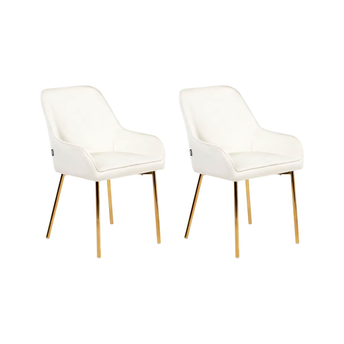 Zestaw 2 krzeseł do jadalni LOVERNA Welur Złamana biel