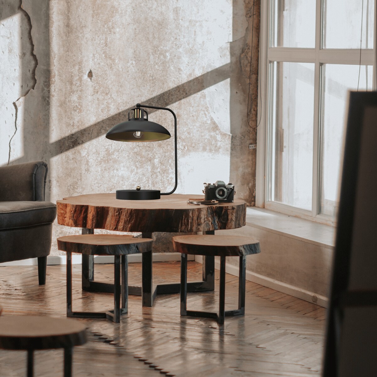 Lampka biurkowa Felix MLP8908 elegancka czarna złota