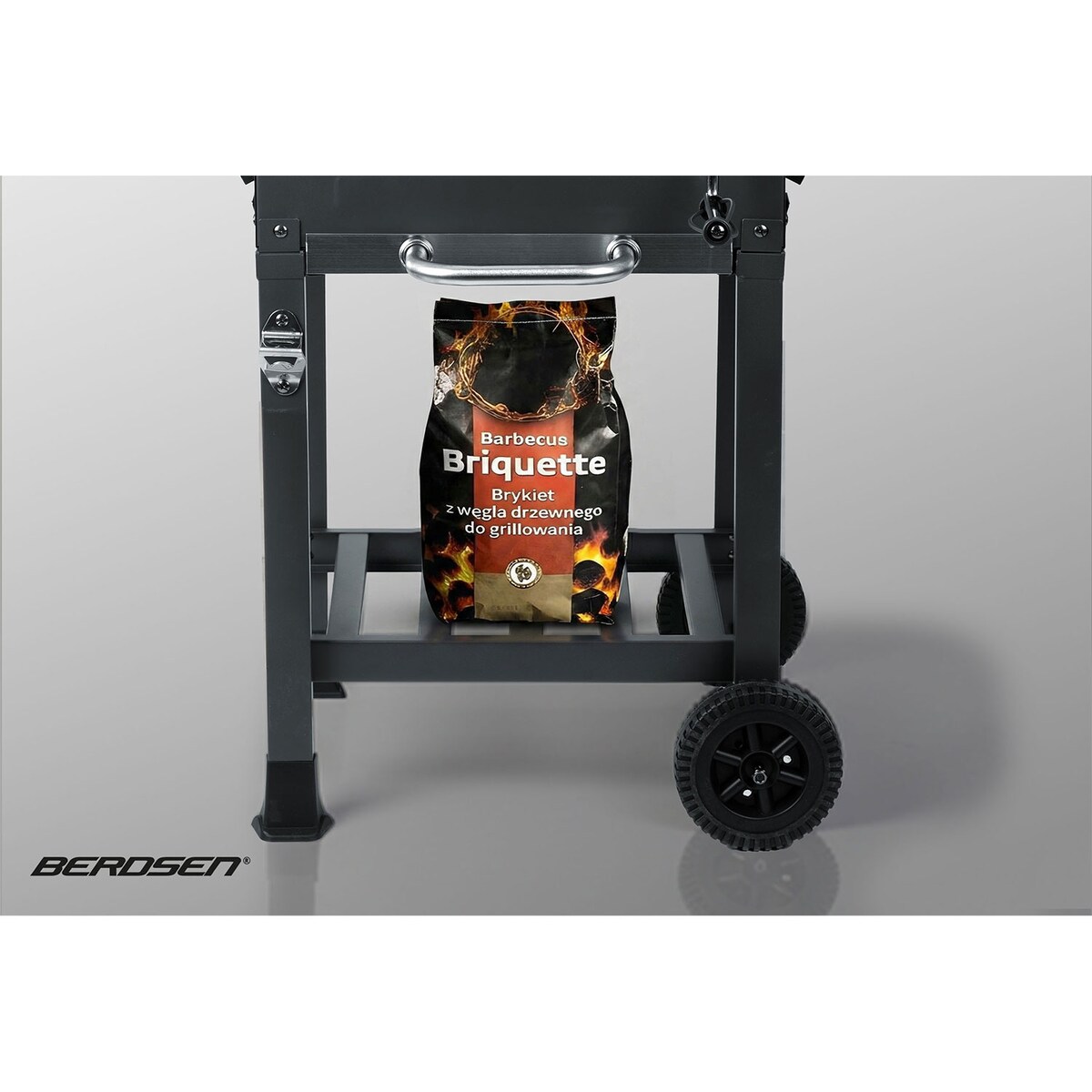 Grill węglowy ogrodowy Berdsen BD-894 komin stalowy ruszt 57x43 cm + termometr duży