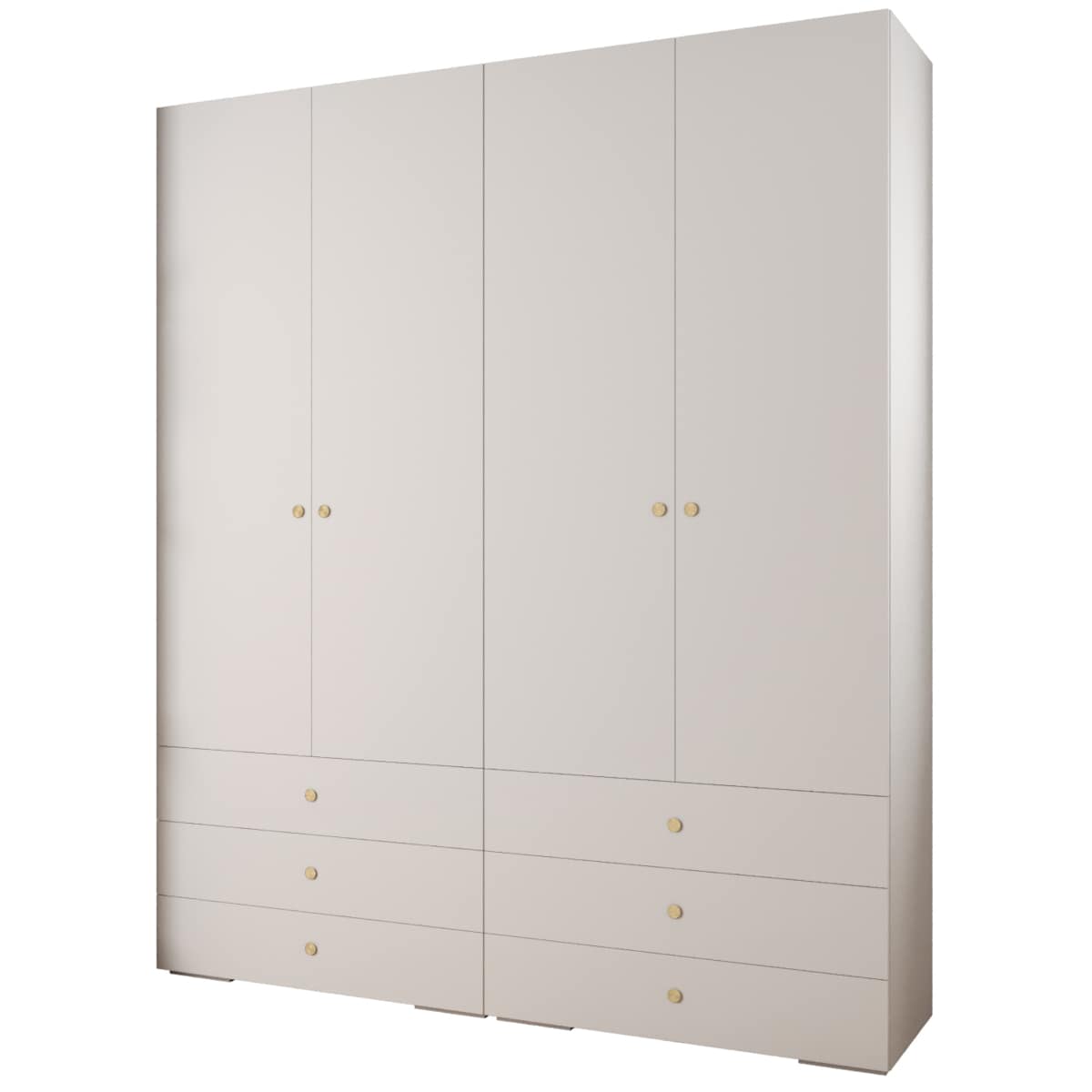Garderoba wysoka do przedpokoju INOVA 2 Z16 biały+złoty