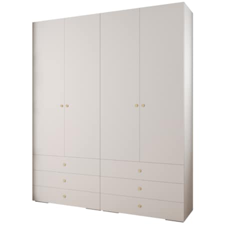 Garderoba wysoka do przedpokoju INOVA 2 Z16 biały+złoty