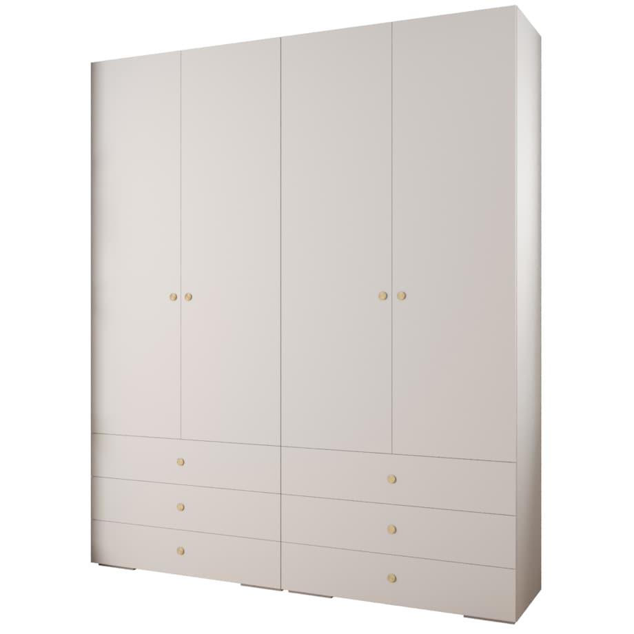 Garderoba wysoka do przedpokoju INOVA 2 Z16 biały+złoty