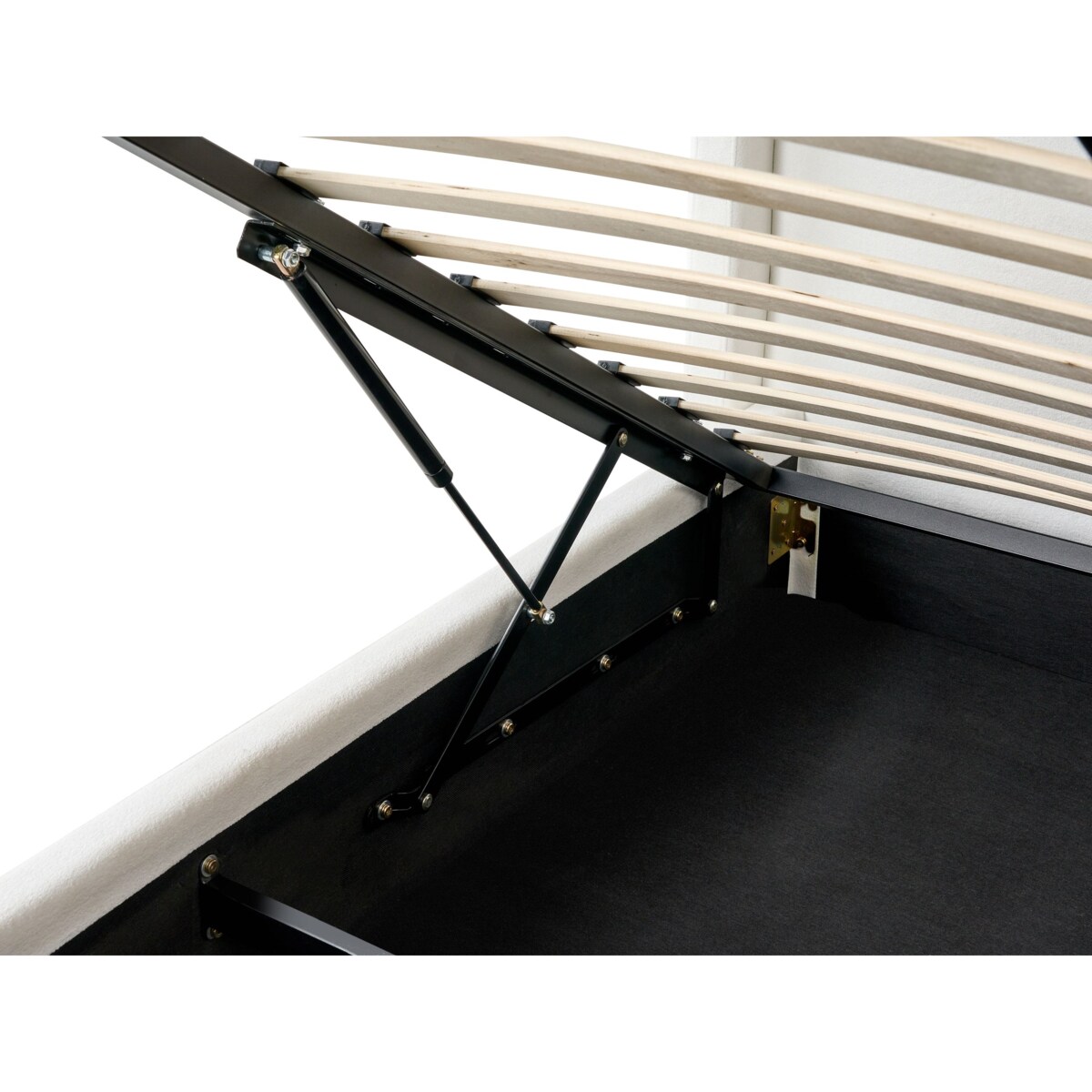 Łóżko z pojemnikiem BERNAY 160 x 200 cm Złamana biel