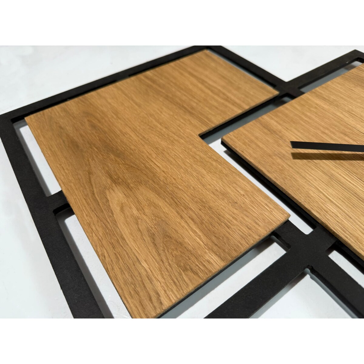 Zegar ścienny Triple 58cm czarny drewniany