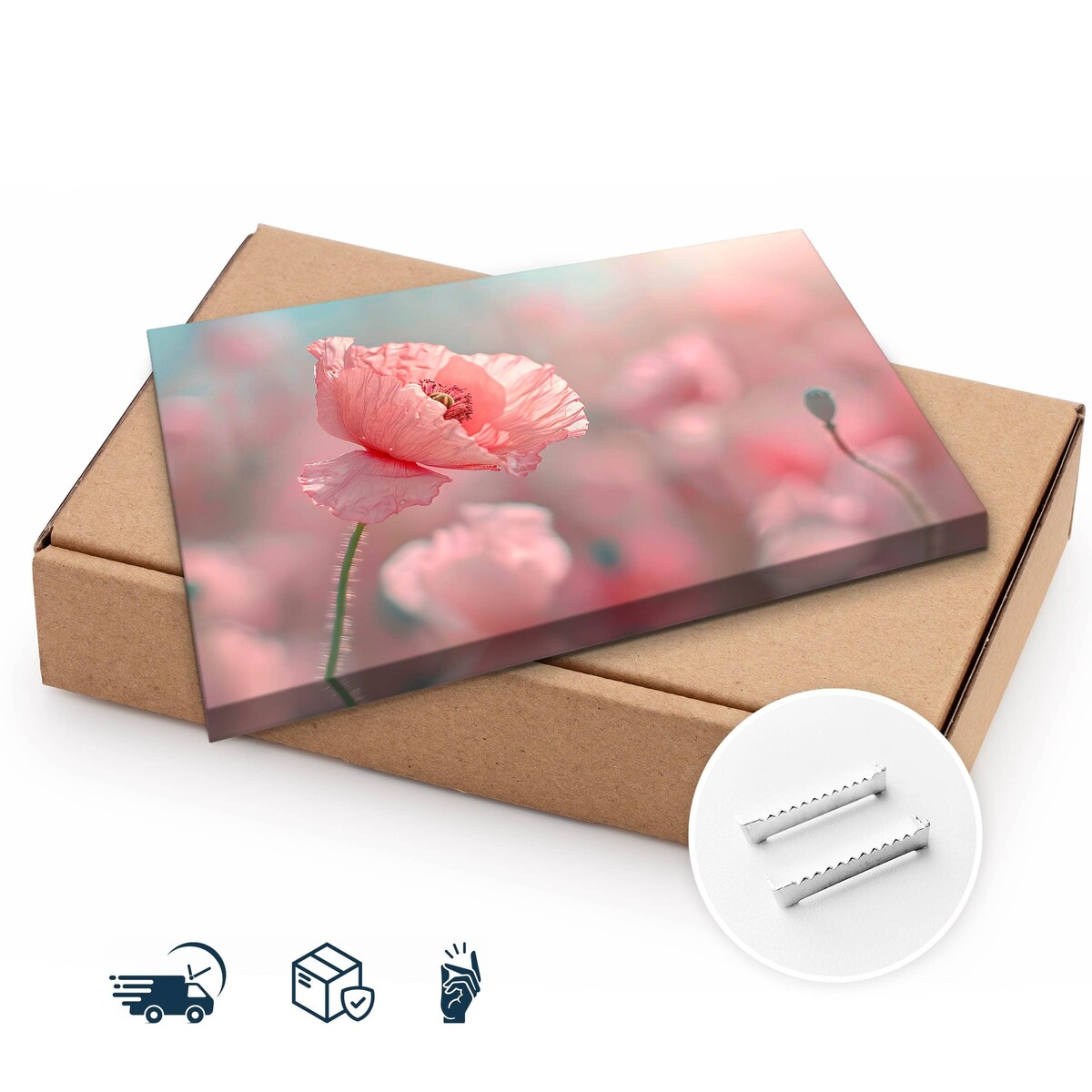 Obraz Do Jadalni Salonu Różowe Maki Polne Kwiaty Rośliny Łąka 70x50cm