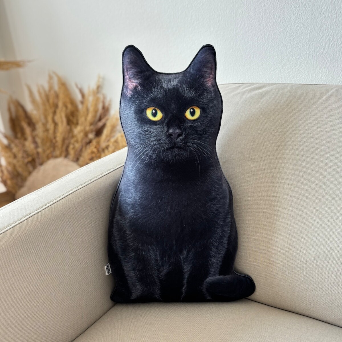 Poduszka czarny Kot na szczęście