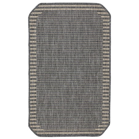 Chodnik płasko tkany Roma 68x114 cm Ramka Antracytowy