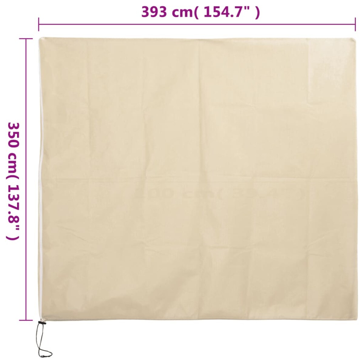 vidaXL Kaptur ochronny na rośliny, z suwakiem, 70 g/m², 3,93x3,5 m