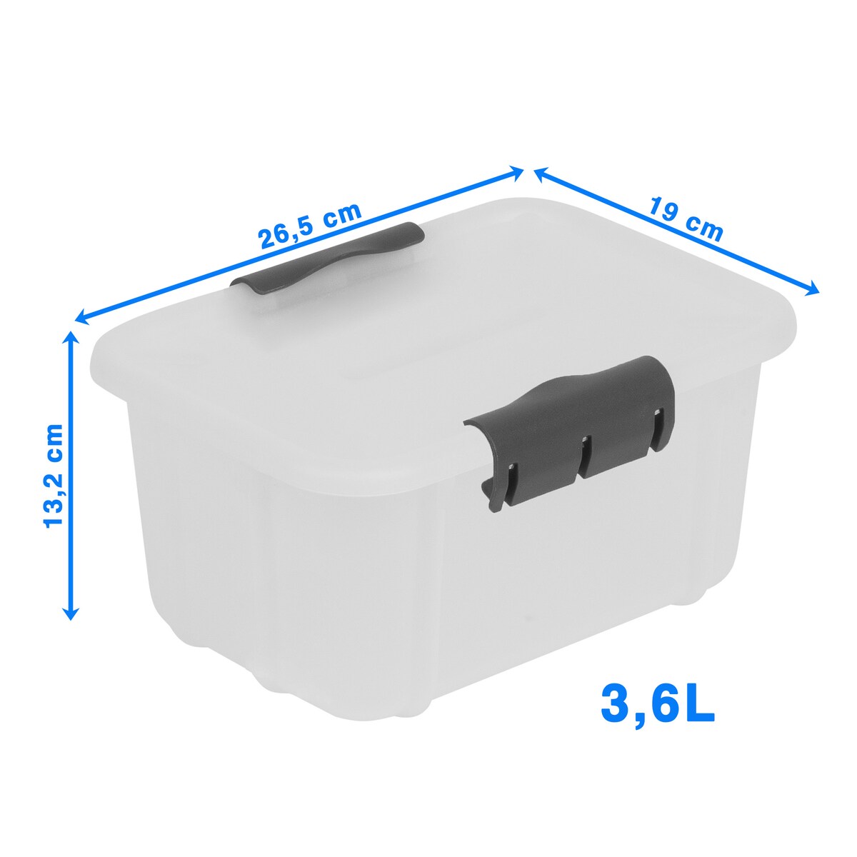 Pojemnik Plastikowy Pudełko 3.6 L Plastikowe Zamykany Z Pokrywką Pudło Box Do Przechowywania Na Zabawki Biżuterię Ubrania