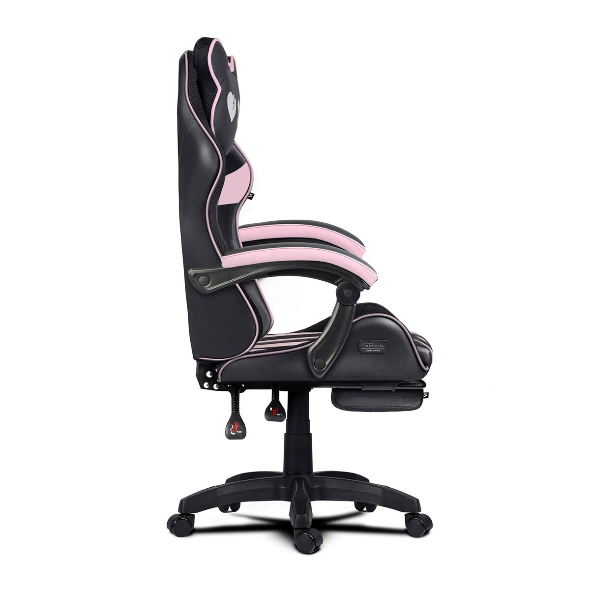 Fotel gamingowy obrotowy dla gracza podnóżek Sofotel Specter czarno-różowy