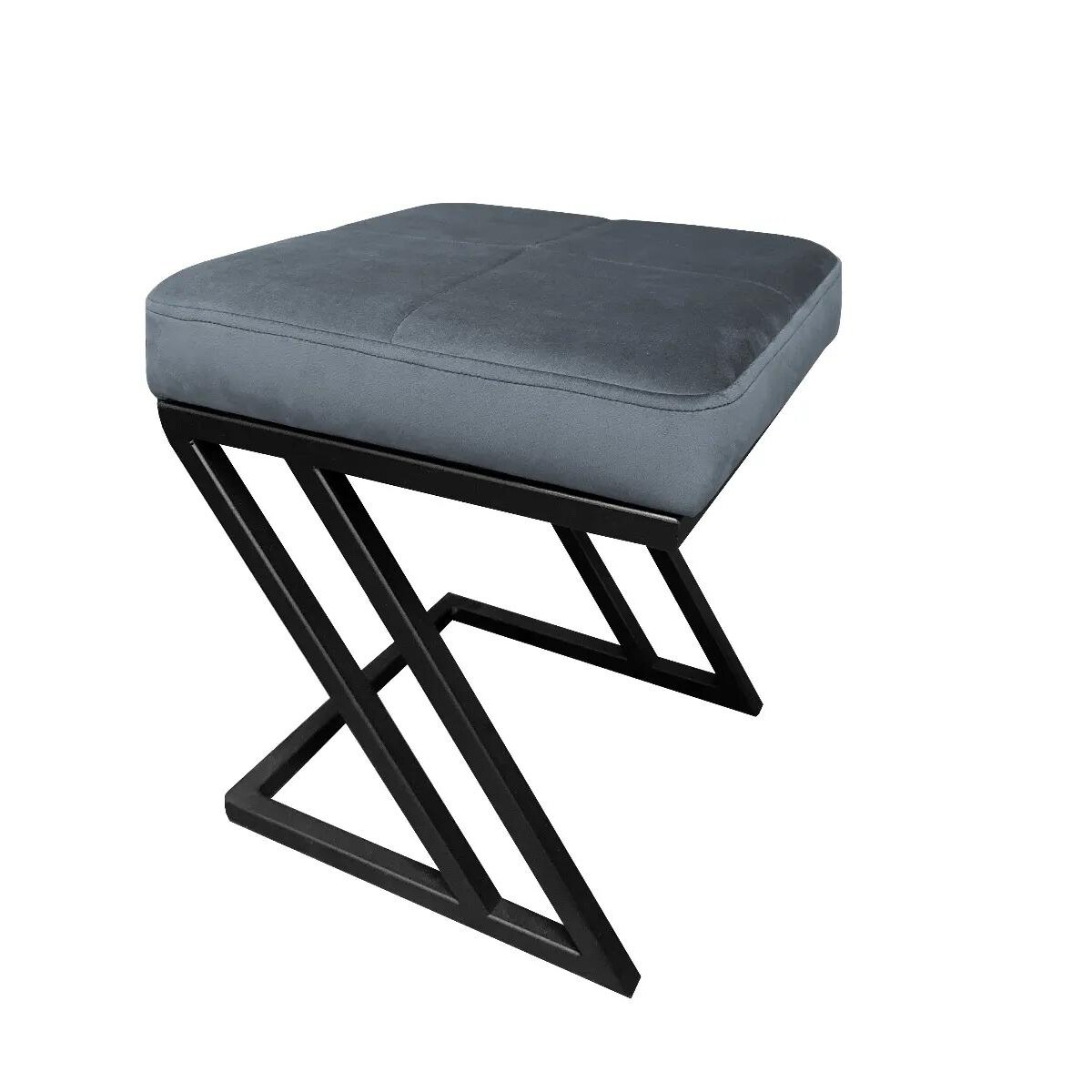 Pufa ZAZU BL VELVET ciemnoszara